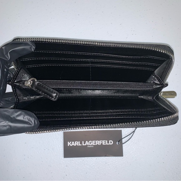 Karl Lagerfeld Paris Monogram Zip-Around Continental Wallet-NWT - Picture 3 of 7